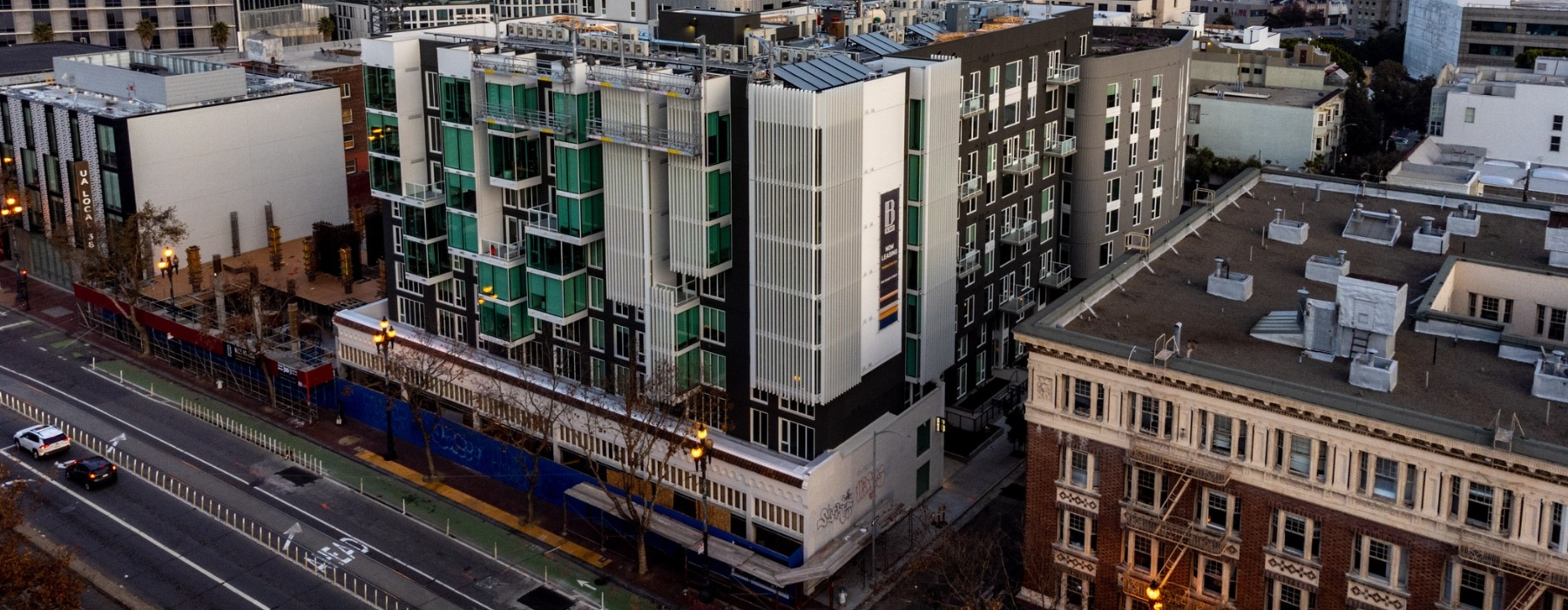 The Brady aerial shot facing Market Street, San Francisco